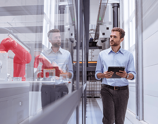 Lenovo brand image - reflective hallway