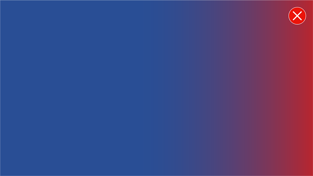 Color_Intro-Donts_Color-3 Mostly blue background with small amount of red with X