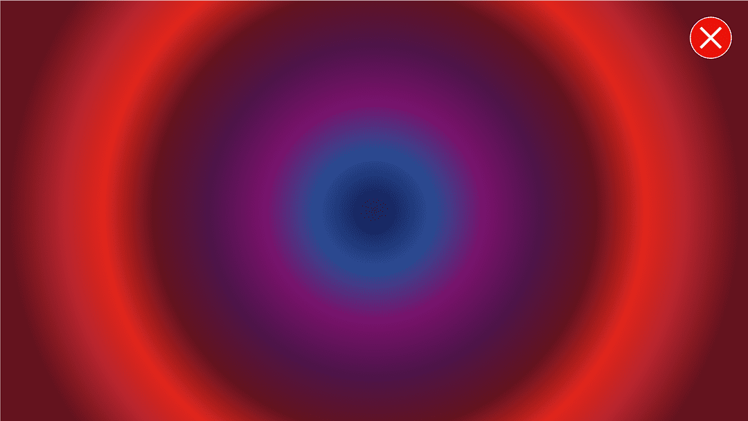 Unapproved complex radial gradient example with X