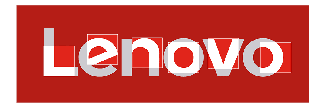 Isolation of the wordmark in the Lenovo logo
