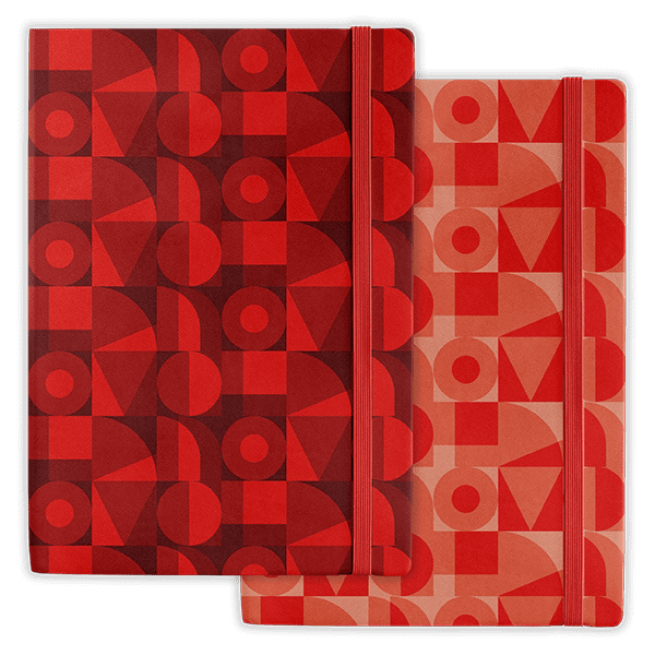 repeat alpha pattern applied to custom notebook journals