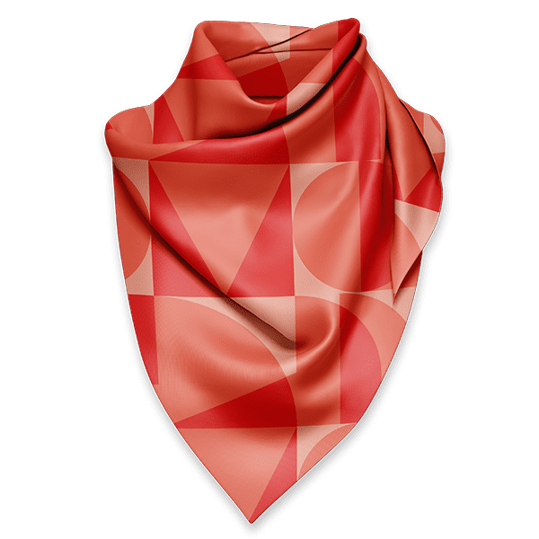 repeat alpha pattern applied to custom silk scarf