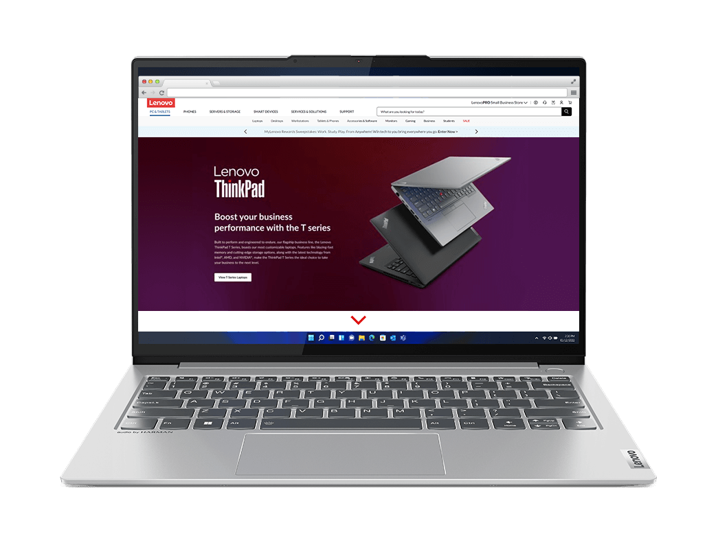 Lenovo ThinkPad webpage