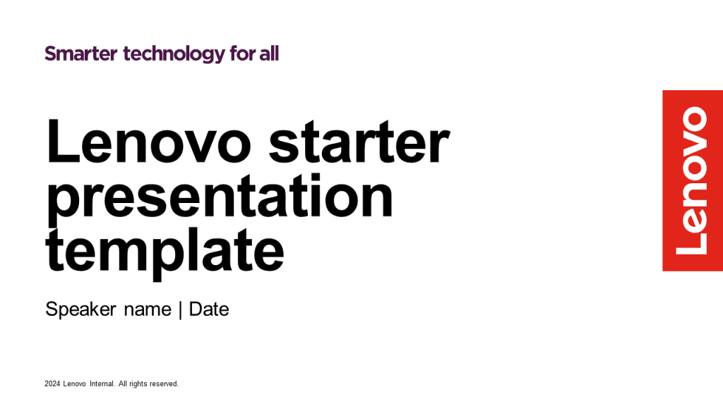 Slide cover for Lenovo starter presentation template