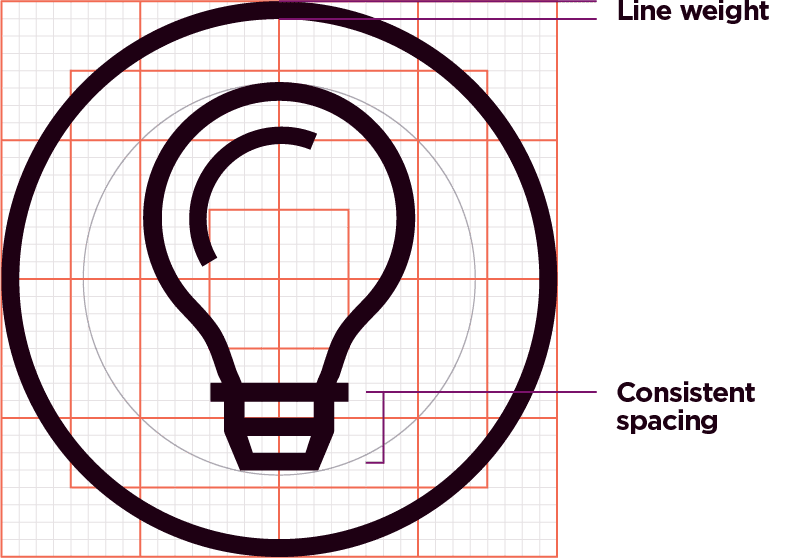 The line weight and spacing creates consistency.